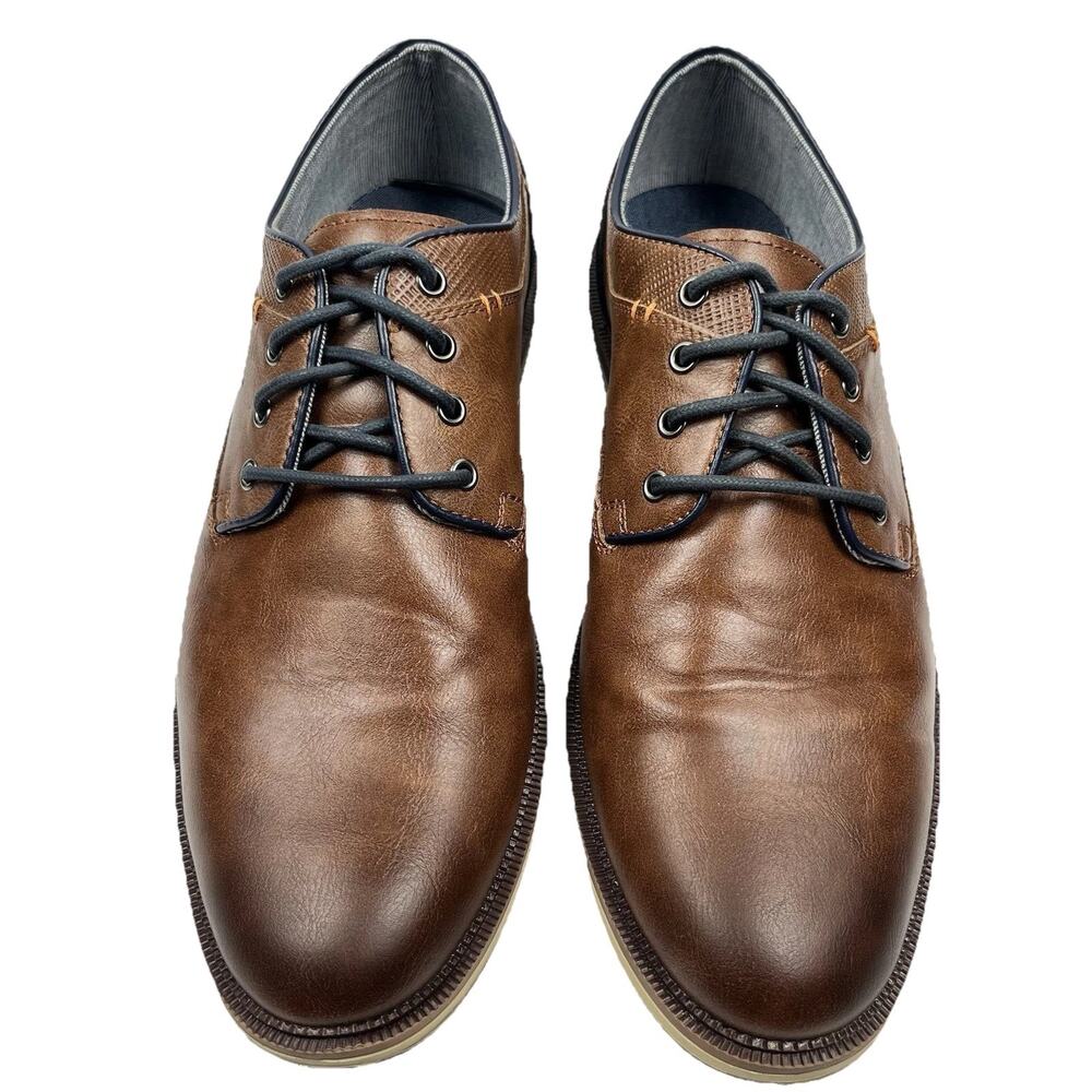 Sonoma Mens Dress Shoes Ortholite‎ Eco Sz 11.5 Brown Navy Preppy College Classic - Picture 3 of 10